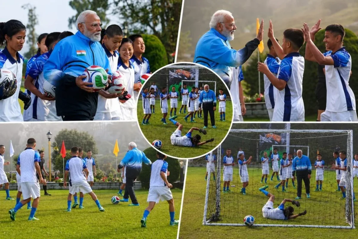 Narendra Modi Enjoys Football Session with Youngsters in Gangtok, Highlights Youth Engagement Through Sports