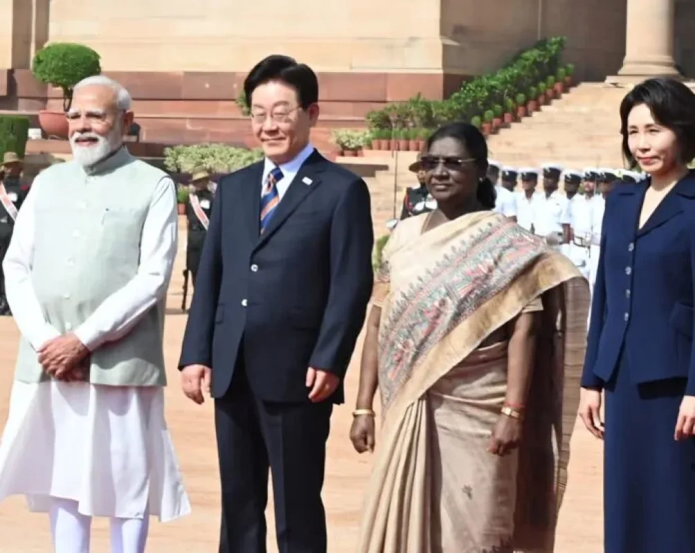 President Murmu, PM Modi Welcome South Korean President Lee Jae Myung at Rashtrapati Bhavan