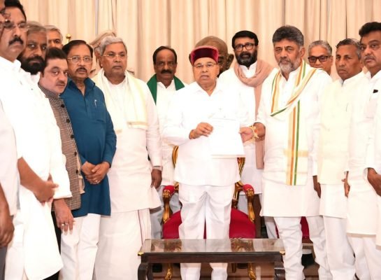 D.K. Shivakumar Meets Governor, Stakes Claim to Form Karnataka Government