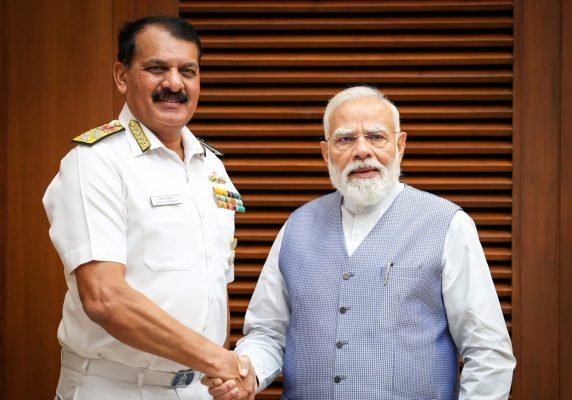 Naval Chief Admiral Dinesh K Tripathi Calls on Prime Minister Narendra Modi