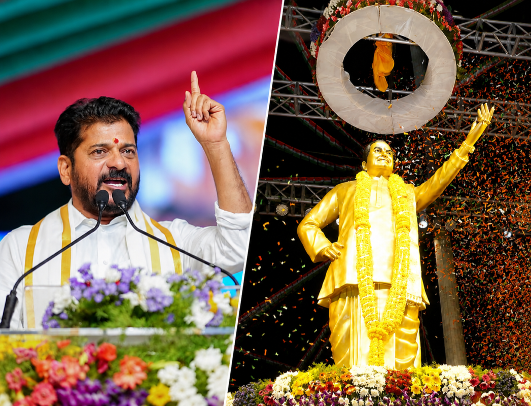 Revanth Reddy Unveils NTR Statue in Hyderabad, Calls It an Inspiration Beyond Politics