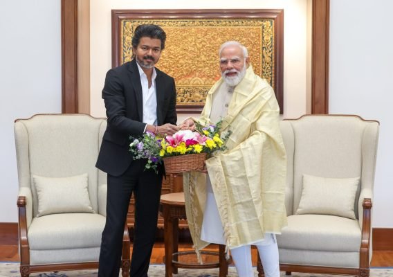Tamil Nadu CM C. Joseph Vijay Meets PM Narendra Modi for First Official Meeting After Taking Office