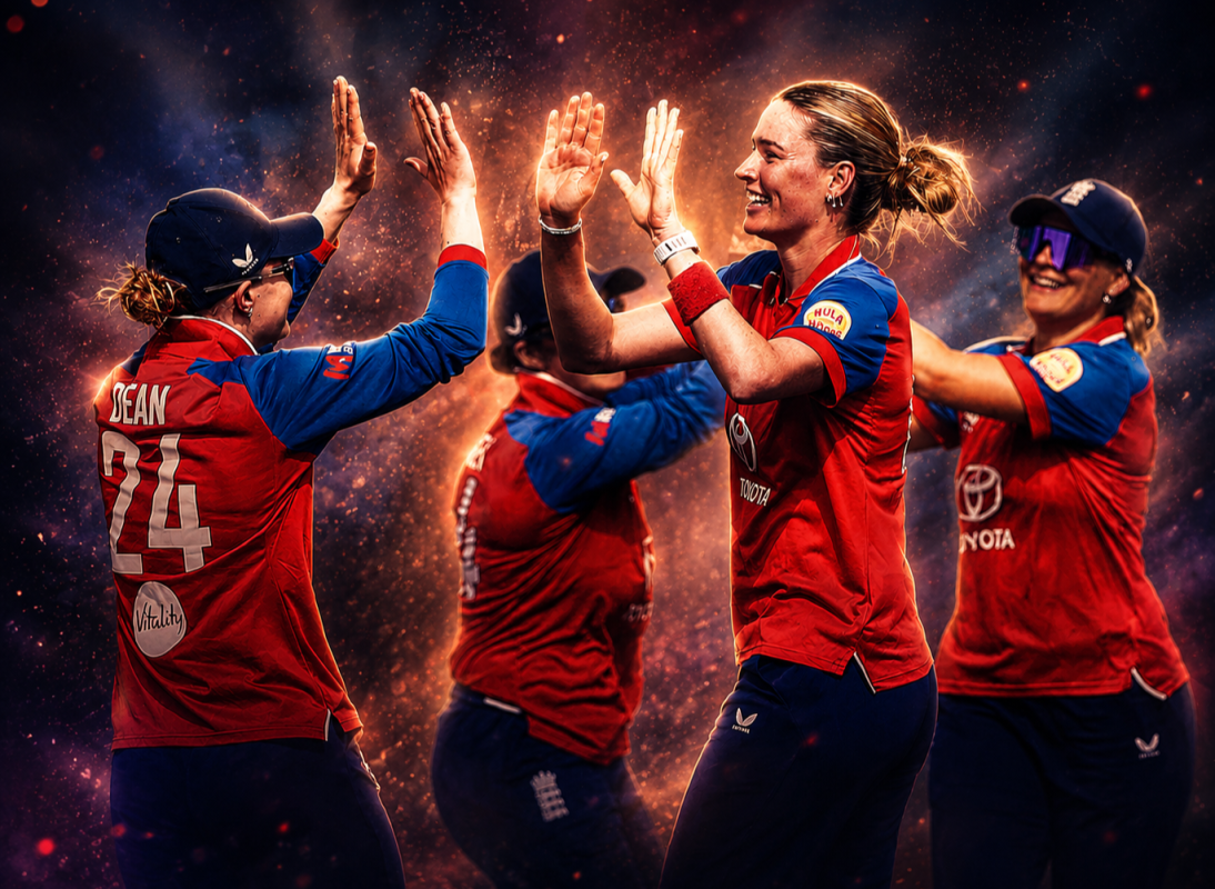 A dominant all-round performance by hosts England saw them defeat India by 26 runs in the second Women's T20 International (T20I) at the Seat Unique Stadium in Bristol. With this victory, England bounce back to level the three-match bilateral series, turn
