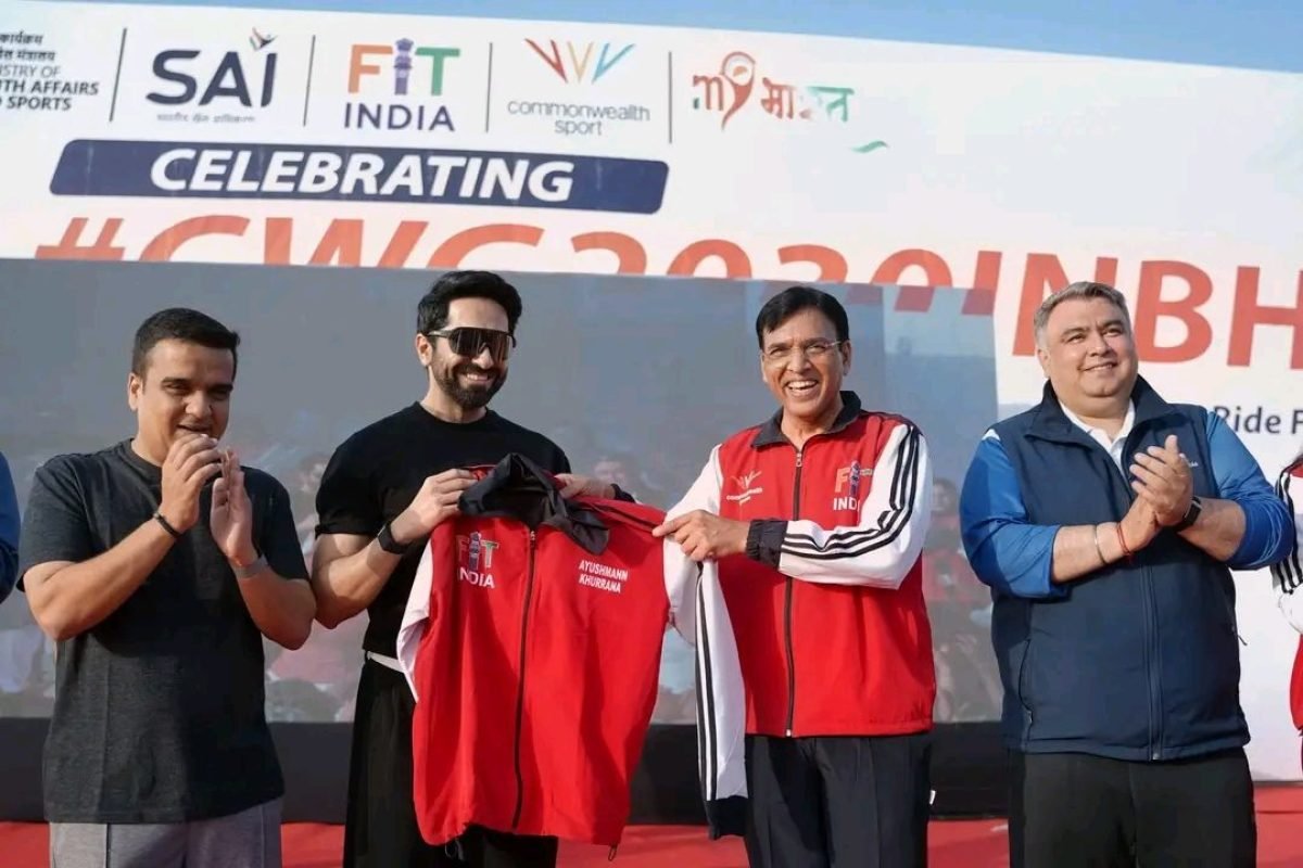 Ahmedabad Powers India’s Grand Commonwealth Games Day Celebration with 75th Fit India Sundays on Cycle