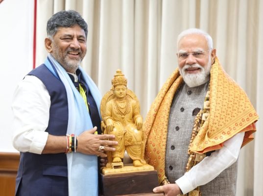 Karnataka CM DK Shivakumar Meets PM Narendra Modi, Discusses State’s Development Priorities