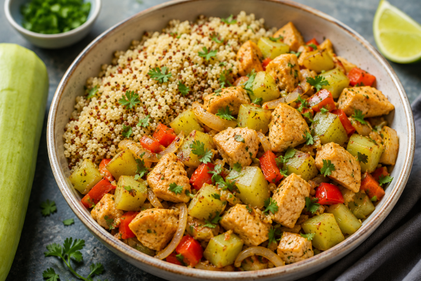 Healthy Chicken and Bottle Gourd Quinoa Bowl Packed With 50g+ Protein