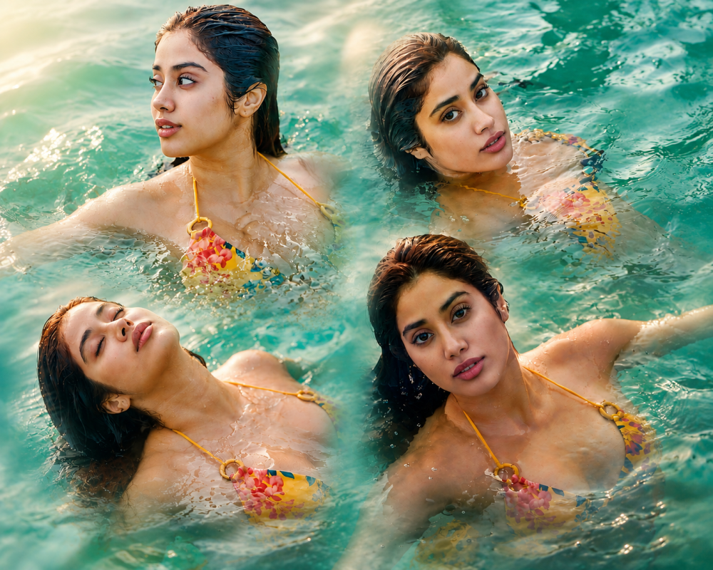 Merging Magic and Water: Janhvi Kapoor’s Poolside Elegance