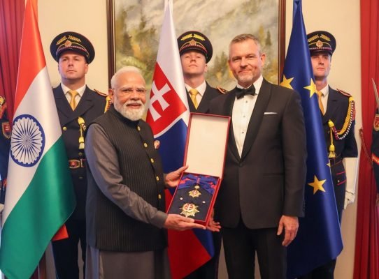 PM Narendra Modi Conferred Slovakia’s Highest Civilian Honour, The Order of the White Double Cross