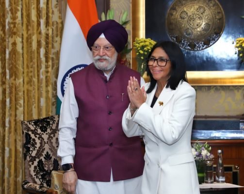 India, Venezuela Strengthen Energy Ties as Hardeep Singh Puri Meets Acting President Delcy Rodríguez