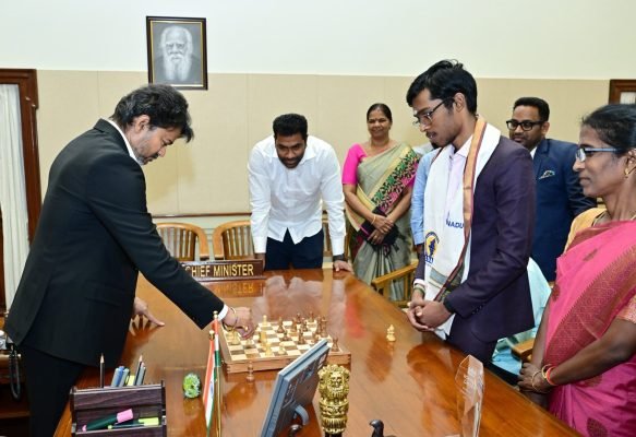Tamil Nadu CM Vijay Honours R Praggnanandhaa with ₹50 Lakh Reward After Norway Chess 2026 Triumph