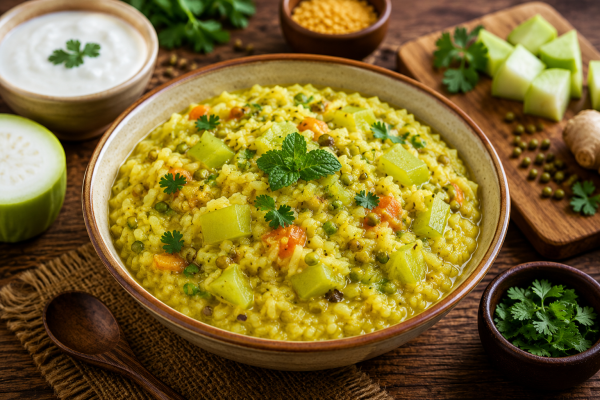 Lauki Moong Dal Khichdi Recipe: Healthy Low-Calorie Dinner for Weight Loss