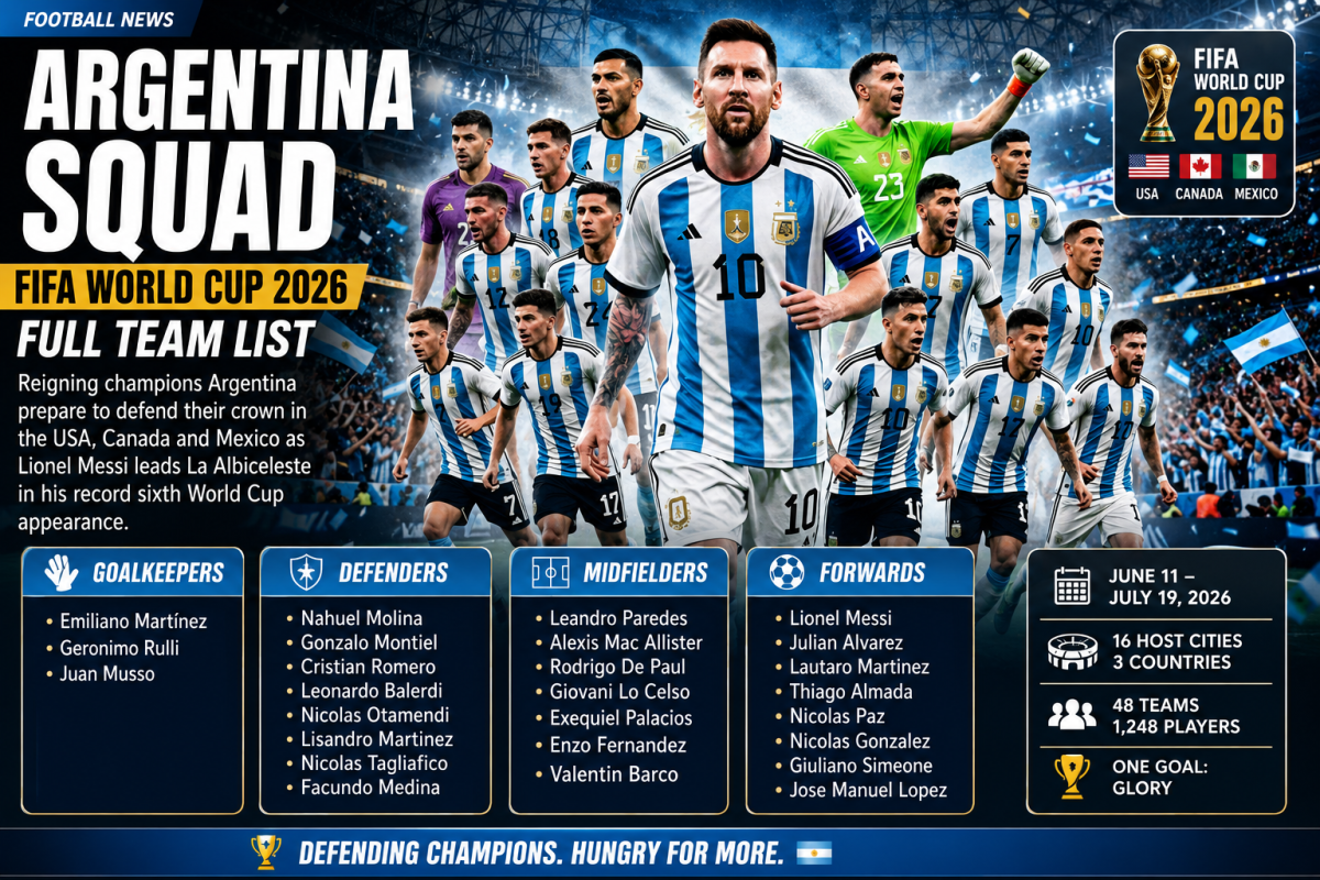FIFA World Cup 2026 Argentina Squad: Full Team List, Lionel Messi's Final Quest for World Cup Glory
