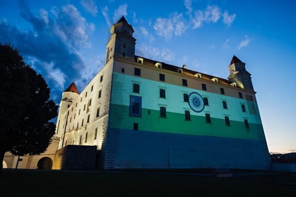 Bratislava Castle Lights Up in Indian Tricolour as PM Modi Makes Historic First Visit to Slovakia