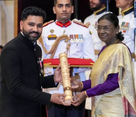 Rohit Sharma Receives Padma Shri from President Droupadi Murmu
