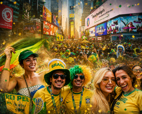 Samba Takes Over Times Square: Brazil Fans Ignite New York Ahead of Morocco World Cup Clash