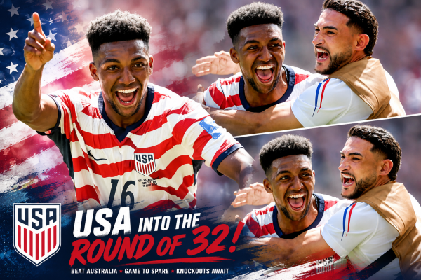 USA Cruise Past Australia to Reach World Cup Round of 32