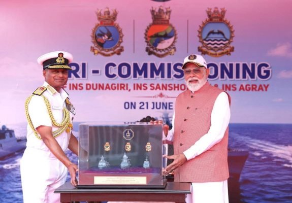 PM Modi Hails Commissioning of Three Naval Vessels