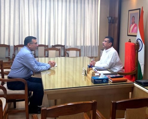Industrialist Sanjiv Goenka Meets WB CM Subhendu Adhikari at Nabanna