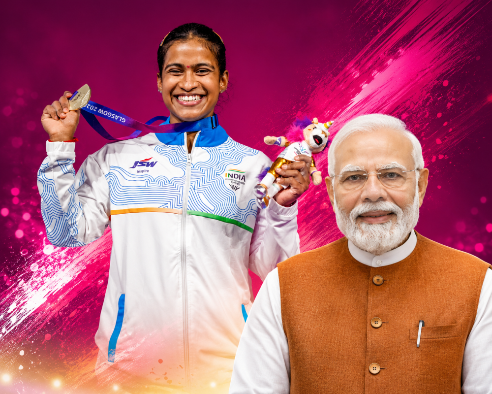 Prime Minister Narendra Modi congratulates Gyaneshwari Yadav for winning the silver medal in women's 53kg weightlifting at the Commonwealth Games 2026.