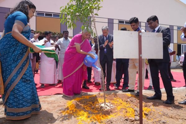 Nirmala Sitharaman Plants Sapling Under ‘Ek Ped Maa Ke Naam’ Initiative in Tamil Nadu