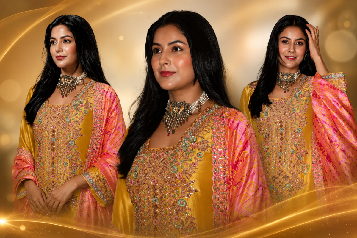 Shehnaaz Gill Stuns in Elegant Ethnic Look, Redefines Grace and Glamour