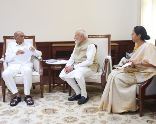 Sharad Pawar and Supriya Sule Meet PM Modi in Parliament