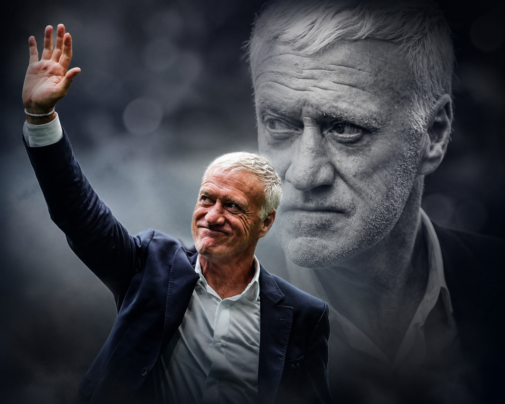 Didier Deschamps acknowledges France supporters after his final match as Les Bleus head coach following the FIFA World Cup 2026 third-place play-off.