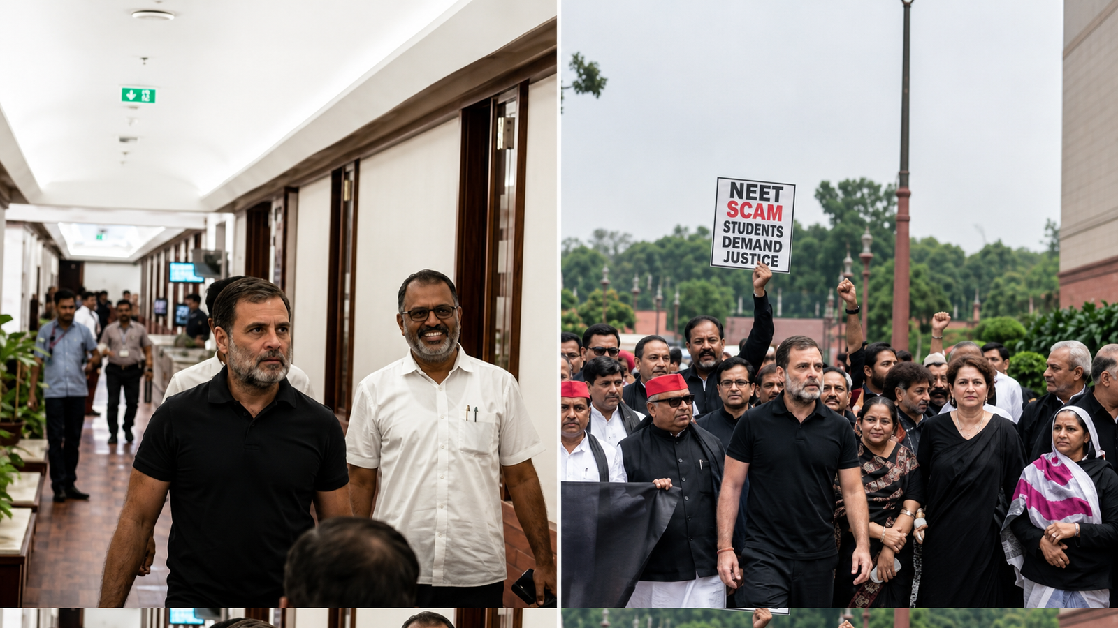 INDIA Bloc MPs Wear Black in Parliament