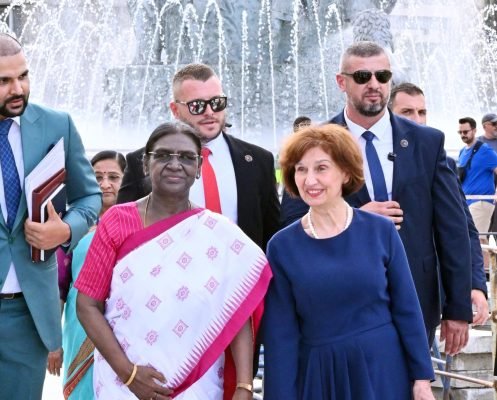 President Murmu Takes Historic Walk Through Skopje with North Macedonia's President