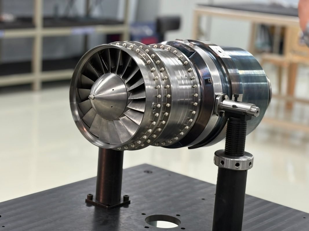 DRDO's indigenous 350 kg thrust expendable turbo jet engine developed by GTRE and manufactured by Azad Engineering.