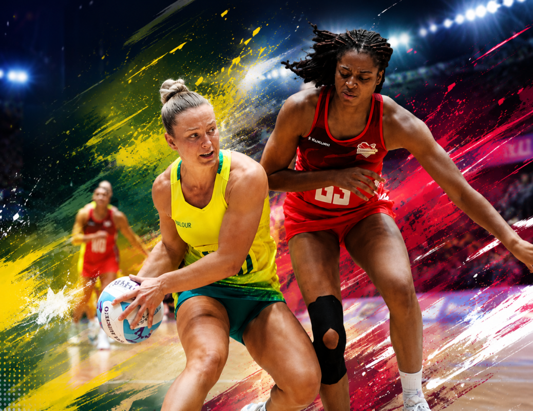 Australia players celebrate their dominant 66-47 victory over England during the Commonwealth Games 2026 netball competition in Glasgow.