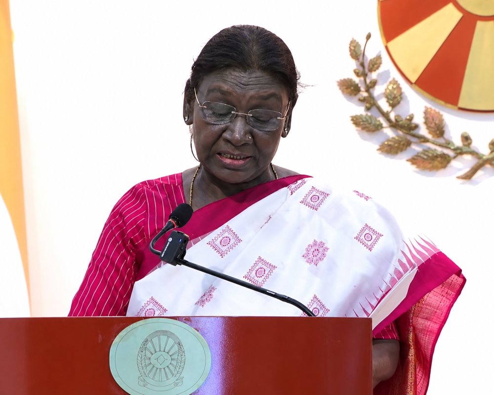 President Droupadi Murmu addresses a gathering during her State Visit to North Macedonia, highlighting stronger bilateral ties and economic cooperation.