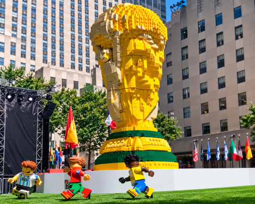 LEGO Unveils Giant FIFA World Cup Trophy in New York