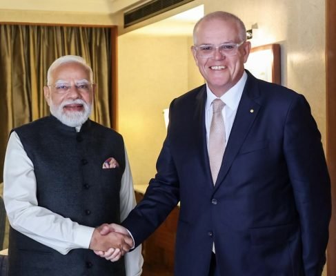PM Modi Meets Former Australian PM Scott Morrison in Melbourne