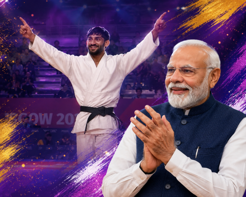PM Modi Congratulates Harsh Singh on Historic CWG Judo Gold