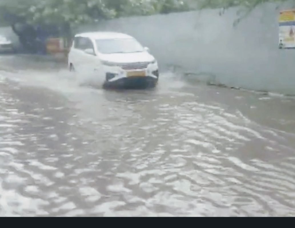 Waterlogging Near Dwarka Metro Station After Heavy Rainfall