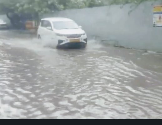 Waterlogging Near Dwarka Metro Station After Rainfall Disrupts City Life