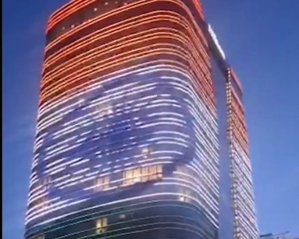 PM Modi Uzbekistan Visit: Hilton Tashkent Lights Up in Tricolour