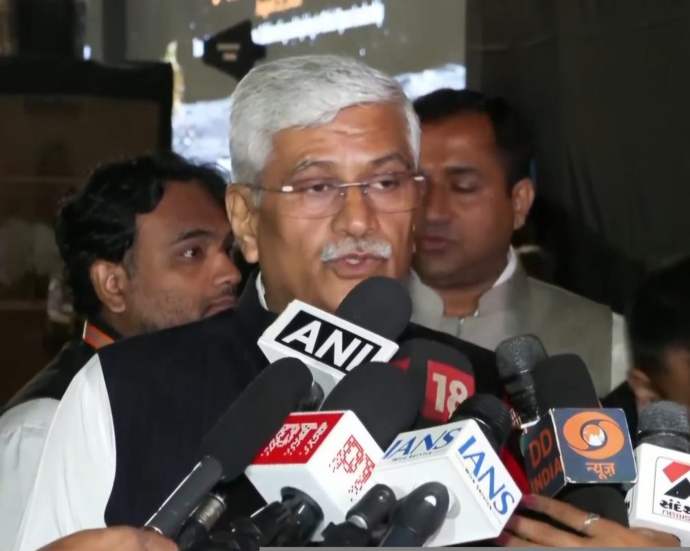 Union Minister Gajendra Singh Shekhawat speaking at India’s 3rd National Space Day event