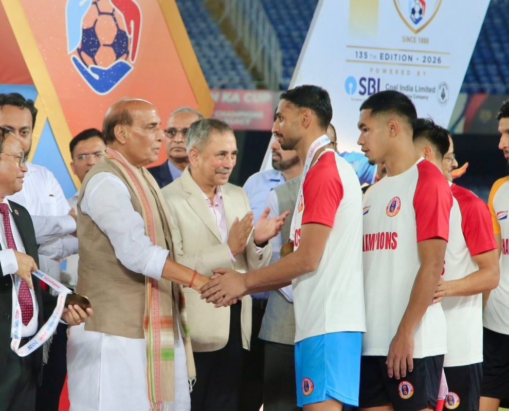 Rajnath Singh congratulates East Bengal after their Durand Cup victory in Kolkata