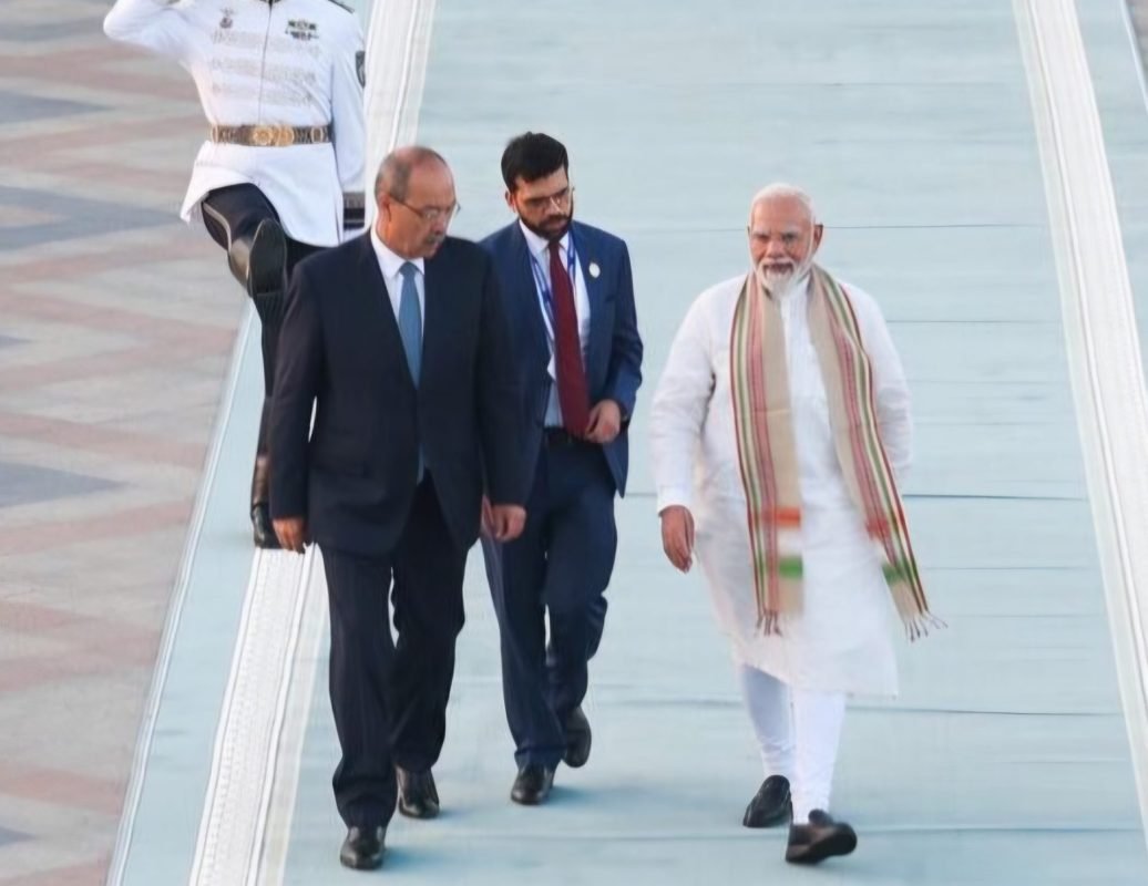 Prime Minister Narendra Modi departs Uzbekistan for the Kyrgyz Republic after being seen off by Uzbekistan PM Abdulla Aripov.