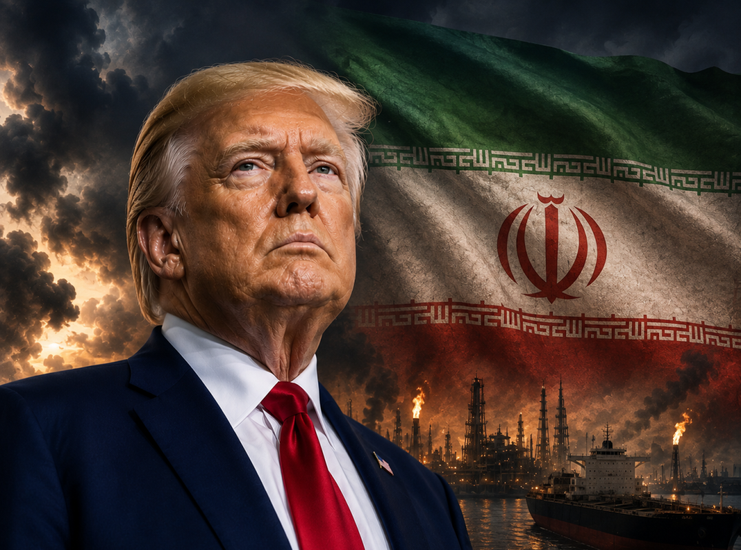 US President Donald Trump announcing sweeping economic measures and isolation against Iran