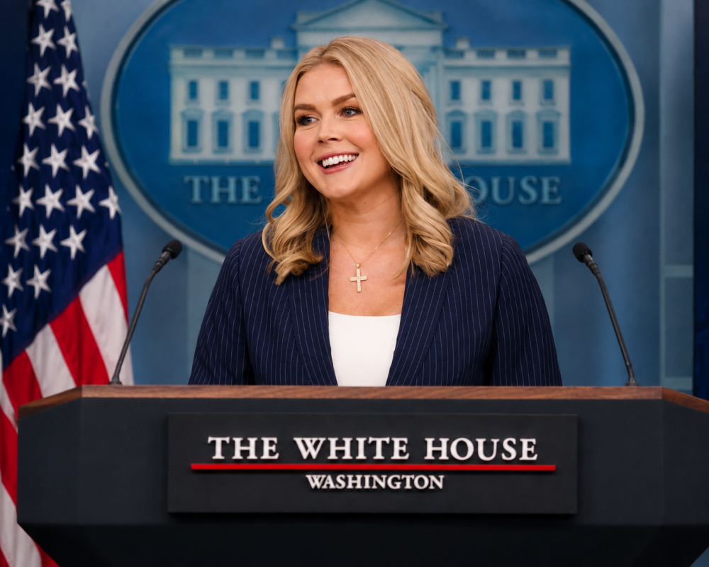 Karoline Leavitt speaks at the White House during her tenure as Press Secretary