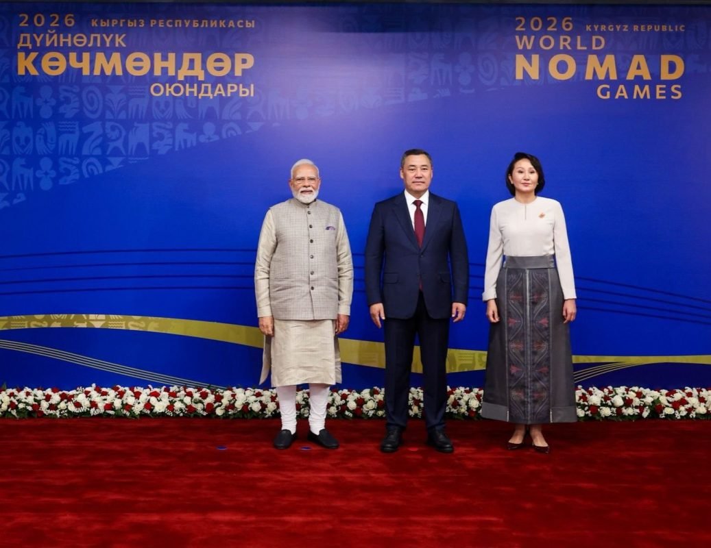 PM Narendra Modi with SCO leaders at the opening ceremony of the 6th World Nomad Games in Bishkek
