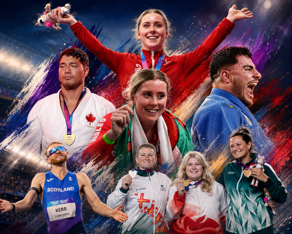 Emma Finucane, Louise Hoskins and New Zealand celebrate historic achievements during Day 10 of the Commonwealth Games Glasgow 2026.