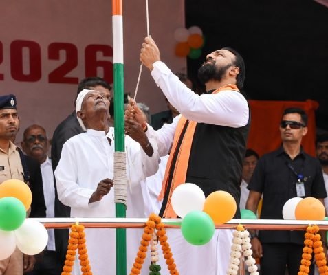 Bihar CM Samrat Choudhary Hoists National Flag at Mahadalit Tola in Patna