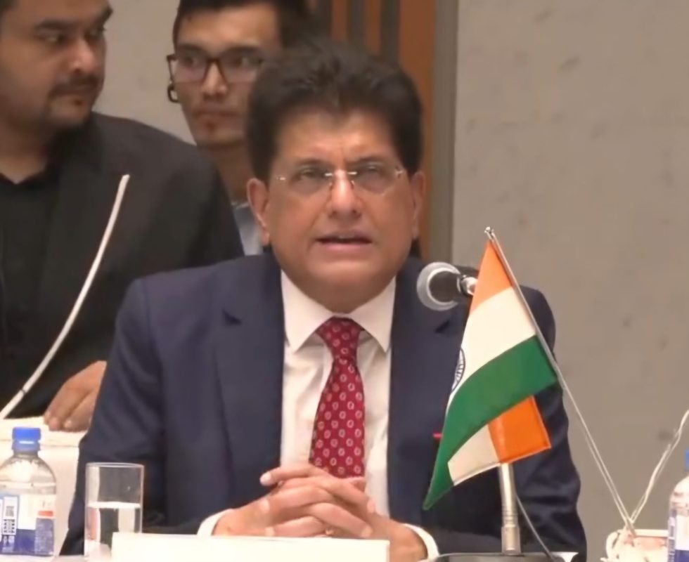 Piyush Goyal addresses the India-Japan business round table meeting with JIBCC, JCCI and the Embassy of India.