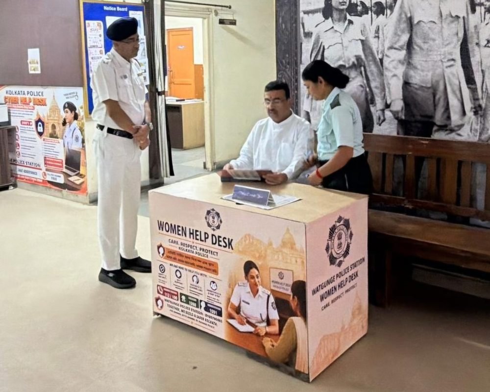 Chief Minister Suvendu Adhikari inspecting facilities and interacting with police personnel during surprise visits to Watgunge and Ekbalpur police stations in Kolkata.
