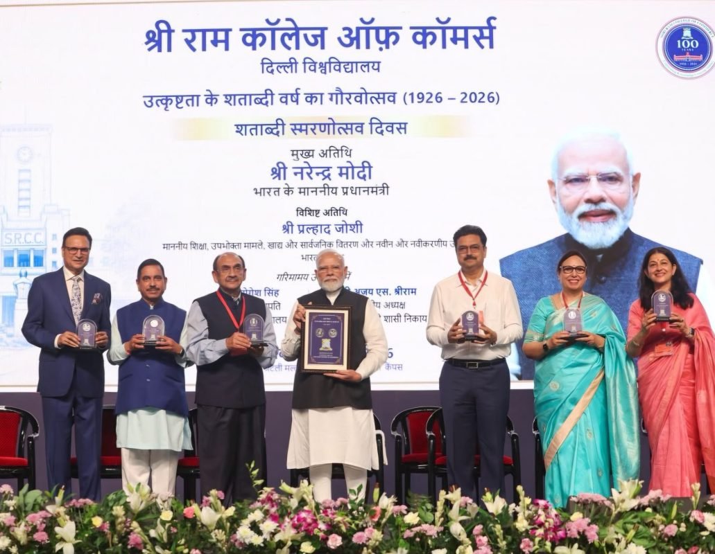 Prime Minister Narendra Modi attends the centenary celebrations of Shri Ram College of Commerce at Delhi University
