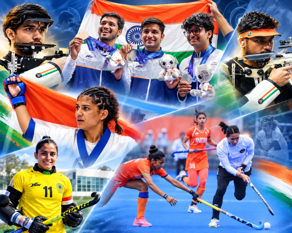 Team India athletes celebrate shooting medals and victories across hockey, badminton, MMA, table tennis and kabaddi at the Asian Games 2026.